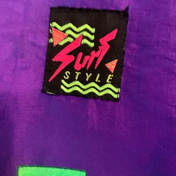 80’s SURF STYLE!  Interplanetary Body Gear. Pullover windbreaker 1/4 zip jacket. - Picture 3 of 15